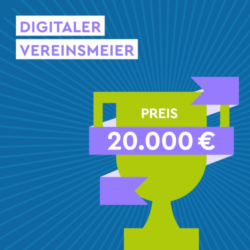 Sharepic quadratisch Digitale-Woche-Vereinsmeier, Preis 20000 EUR-Post_Feed, blau