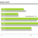 DsiN-Sicherheitsindex 2019: Indexwert im Vergleich zum Vorjahr
