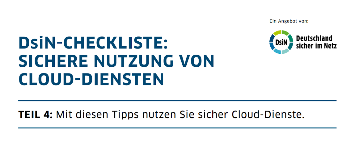 Titelbild: DsiN-Checkliste Sichere Nutzung von Cloud-Diensten