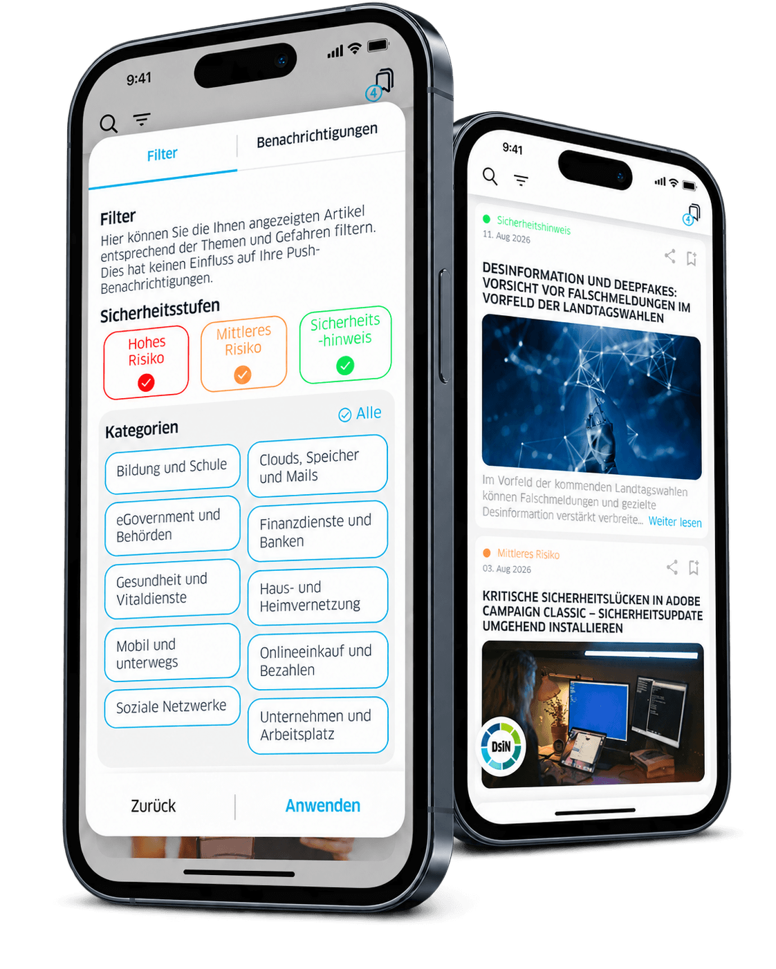 SiBa Sicherheitsbarometer App auf Smartphones